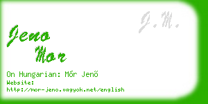 jeno mor business card